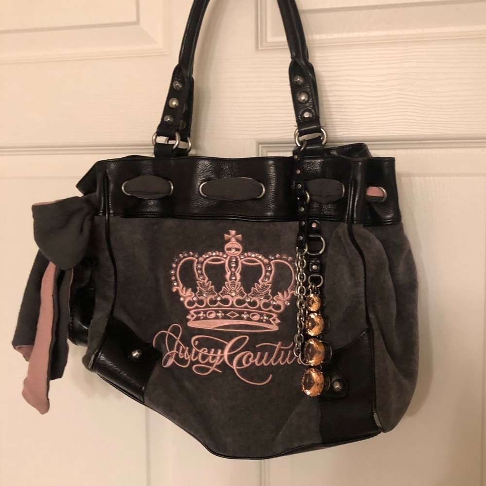 Juicy Couture gray velour y2k purse